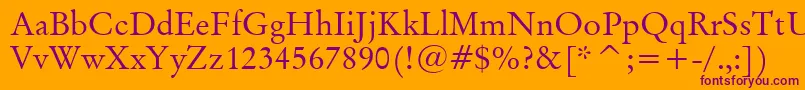 OriginalGaramondBt Font – Purple Fonts on Orange Background