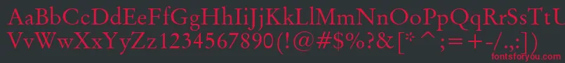 OriginalGaramondBt Font – Red Fonts on Black Background