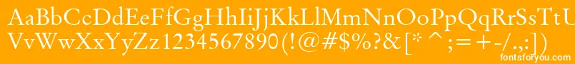 OriginalGaramondBt Font – White Fonts on Orange Background