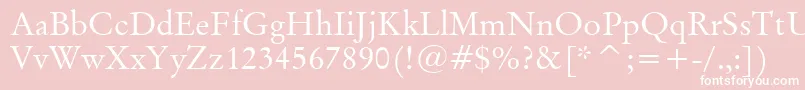 OriginalGaramondBt-Schriftart – Weiße Schriften auf rosa Hintergrund