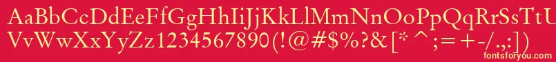 OriginalGaramondBt Font – Yellow Fonts on Red Background