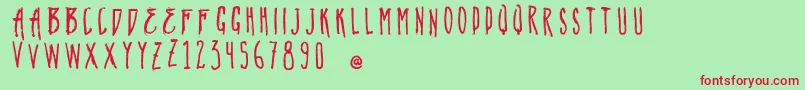 VtksNatural Font – Red Fonts on Green Background