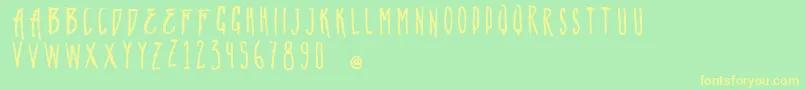 VtksNatural Font – Yellow Fonts on Green Background