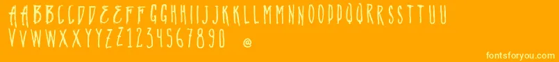 VtksNatural Font – Yellow Fonts on Orange Background