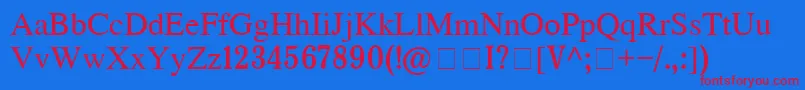 Ch122 Font – Red Fonts on Blue Background