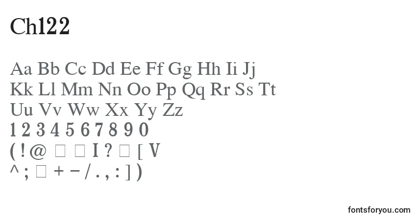 characters of ch122 font, letter of ch122 font, alphabet of  ch122 font
