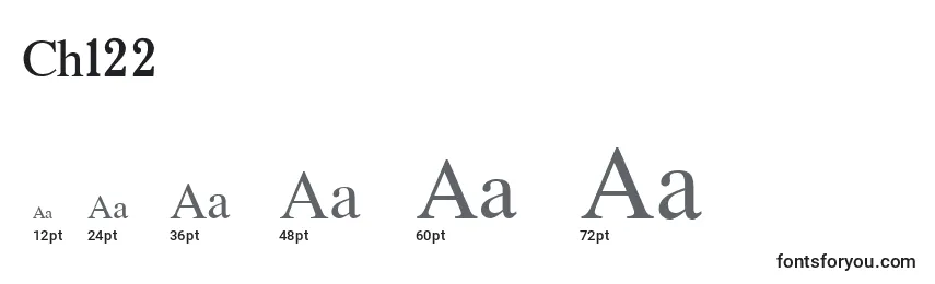 sizes of ch122 font, ch122 sizes
