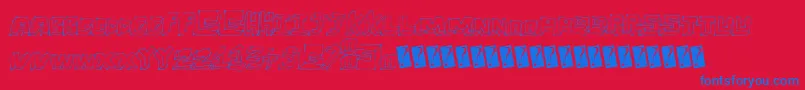 フォントChildsperspective – 赤い背景に青い文字