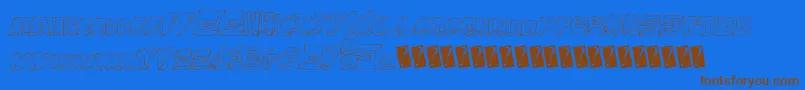 Childsperspective Font – Brown Fonts on Blue Background
