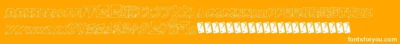 Childsperspective-Schriftart – Weiße Schriften auf orangefarbenem Hintergrund