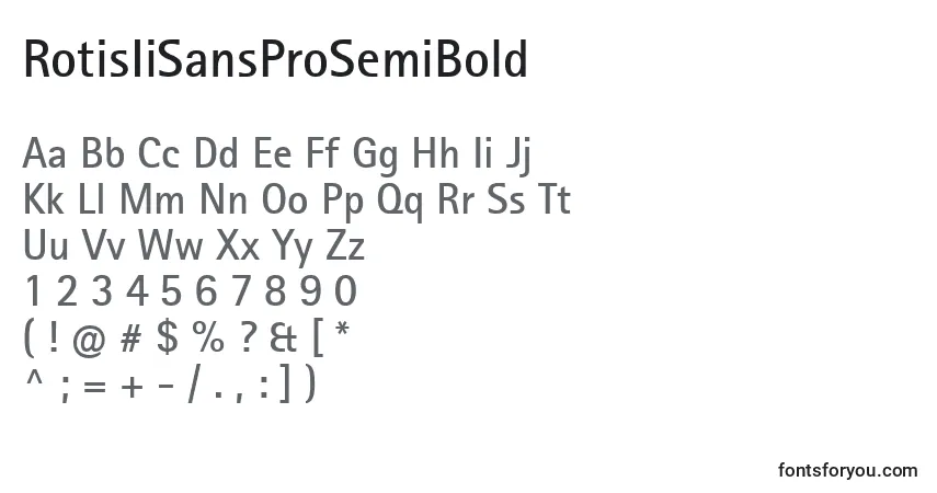 Шрифт RotisIiSansProSemiBold – алфавит, цифры, специальные символы