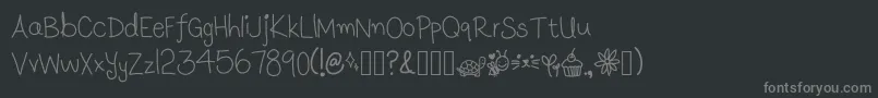 LunasHandwritingV1.1 Font – Gray Fonts on Black Background