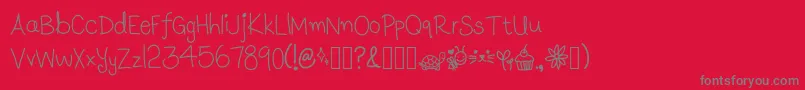LunasHandwritingV1.1 Font – Gray Fonts on Red Background
