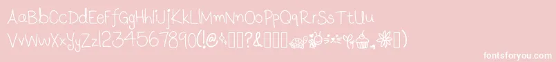 LunasHandwritingV1.1 Font – White Fonts on Pink Background