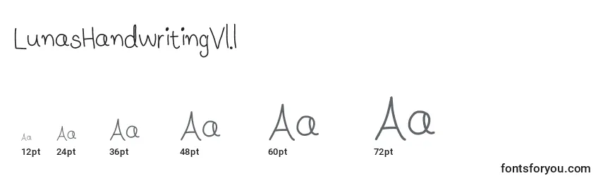 Größen der Schriftart LunasHandwritingV1.1