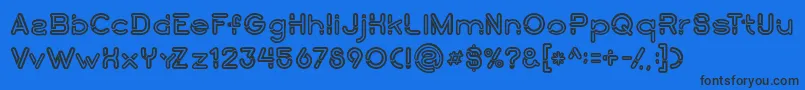 Шрифт Montanaboldline – чёрные шрифты на синем фоне