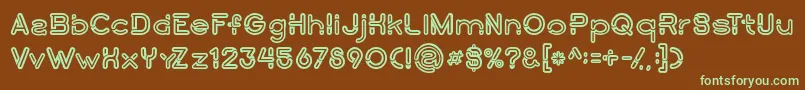 Montanaboldline-fontti – vihreät fontit ruskealla taustalla