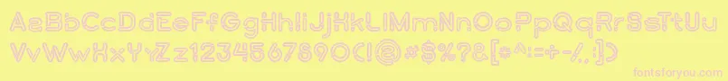 Montanaboldline-Schriftart – Rosa Schriften auf gelbem Hintergrund