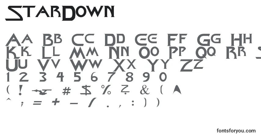Police StarDown - Alphabet, Chiffres, Caractères Spéciaux