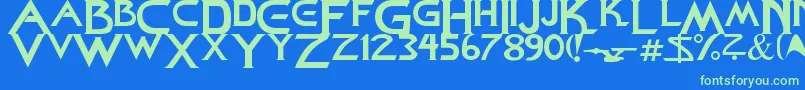 StarDown Font – Green Fonts on Blue Background