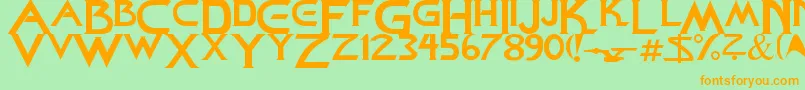 StarDown Font – Orange Fonts on Green Background