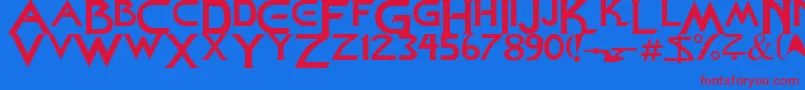 StarDown Font – Red Fonts on Blue Background