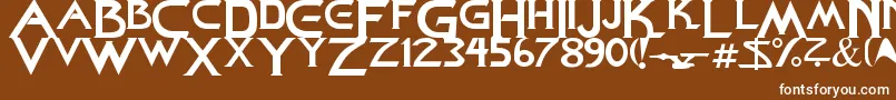 Weitere Informationen zur StarDown-Schriftart StarDown-Schriftart – Weiße Schriften auf braunem Hintergrund