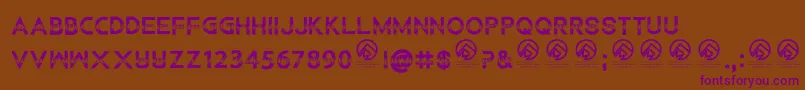ChildrenamonglionsRegular-Schriftart – Violette Schriften auf braunem Hintergrund