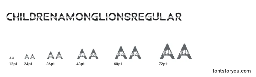 Größen der Schriftart ChildrenamonglionsRegular (90005)