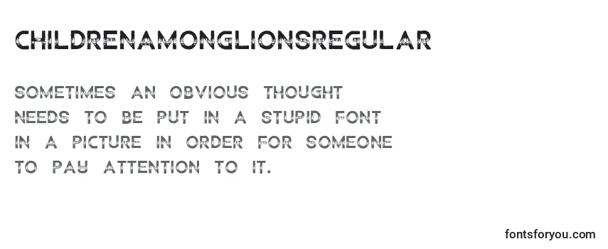 Review of the ChildrenamonglionsRegular (90005) Font