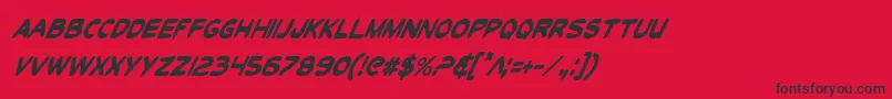 ToonTownIndustrialCondItal Font – Black Fonts on Red Background