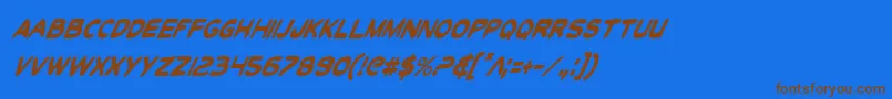 ToonTownIndustrialCondItal Font – Brown Fonts on Blue Background