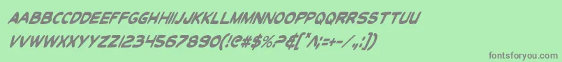 ToonTownIndustrialCondItal Font – Gray Fonts on Green Background