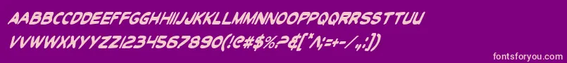 ToonTownIndustrialCondItal Font – Pink Fonts on Purple Background