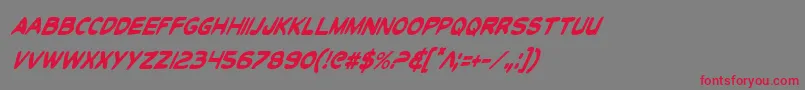 ToonTownIndustrialCondItal Font – Red Fonts on Gray Background
