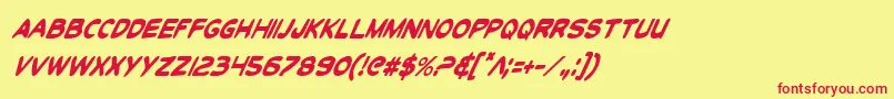 ToonTownIndustrialCondItal Font – Red Fonts on Yellow Background