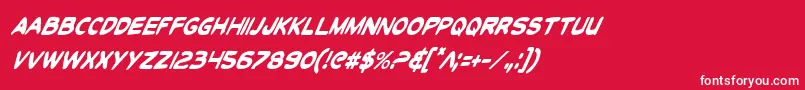 ToonTownIndustrialCondItal Font – White Fonts on Red Background