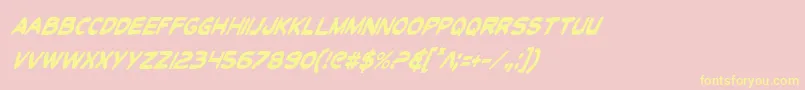 ToonTownIndustrialCondItal Font – Yellow Fonts on Pink Background