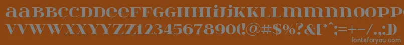 フォントItsadzoke – 茶色の背景に灰色の文字