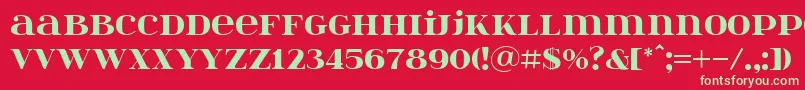 フォントItsadzoke – 赤い背景に緑の文字