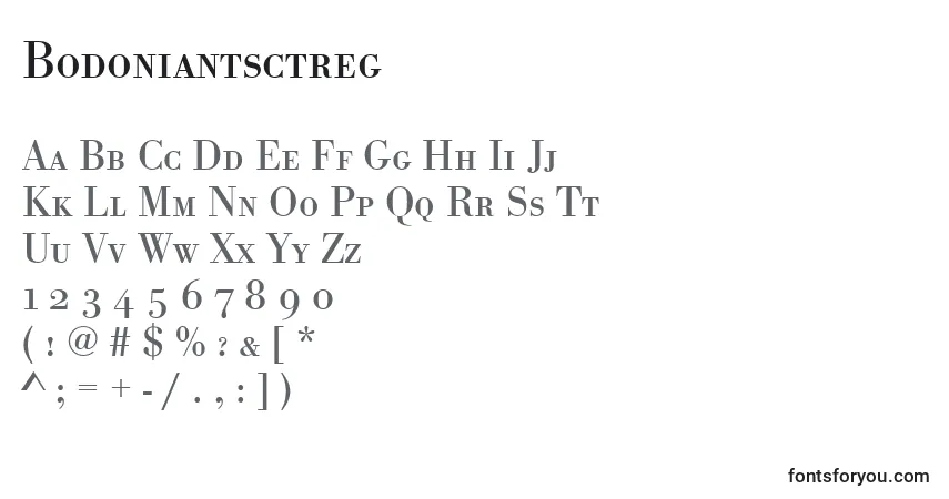 Fuente Bodoniantsctreg - alfabeto, números, caracteres especiales