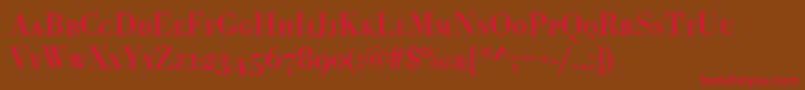 Bodoniantsctreg Font – Red Fonts on Brown Background