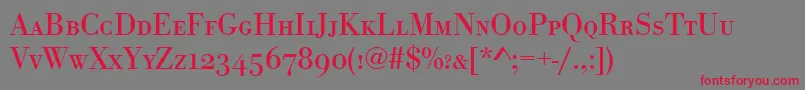 Bodoniantsctreg Font – Red Fonts on Gray Background