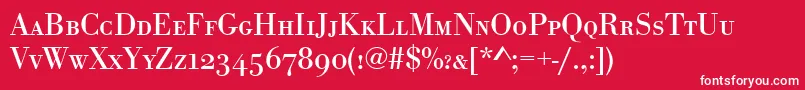 Bodoniantsctreg Font – White Fonts on Red Background