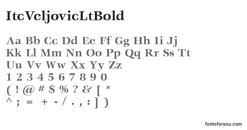 Шрифт ItcVeljovicLtBold – алфавит, цифры, специальные символы