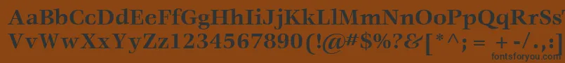 フォントItcVeljovicLtBold – 黒い文字が茶色の背景にあります