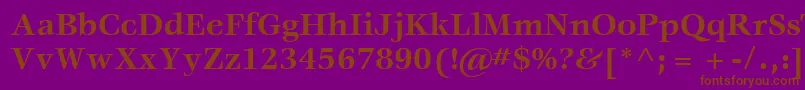 ItcVeljovicLtBold-Schriftart – Braune Schriften auf violettem Hintergrund