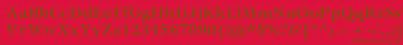 Czcionka ItcVeljovicLtBold – brązowe czcionki na czerwonym tle