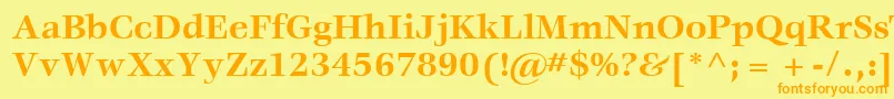 フォントItcVeljovicLtBold – オレンジの文字が黄色の背景にあります。