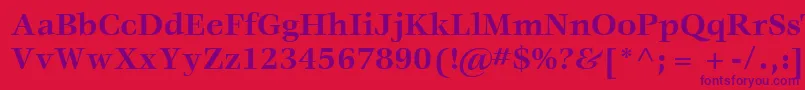 ItcVeljovicLtBold Font – Purple Fonts on Red Background